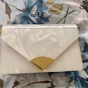 EUC Michael Kors White and Gold Crossbody Bag